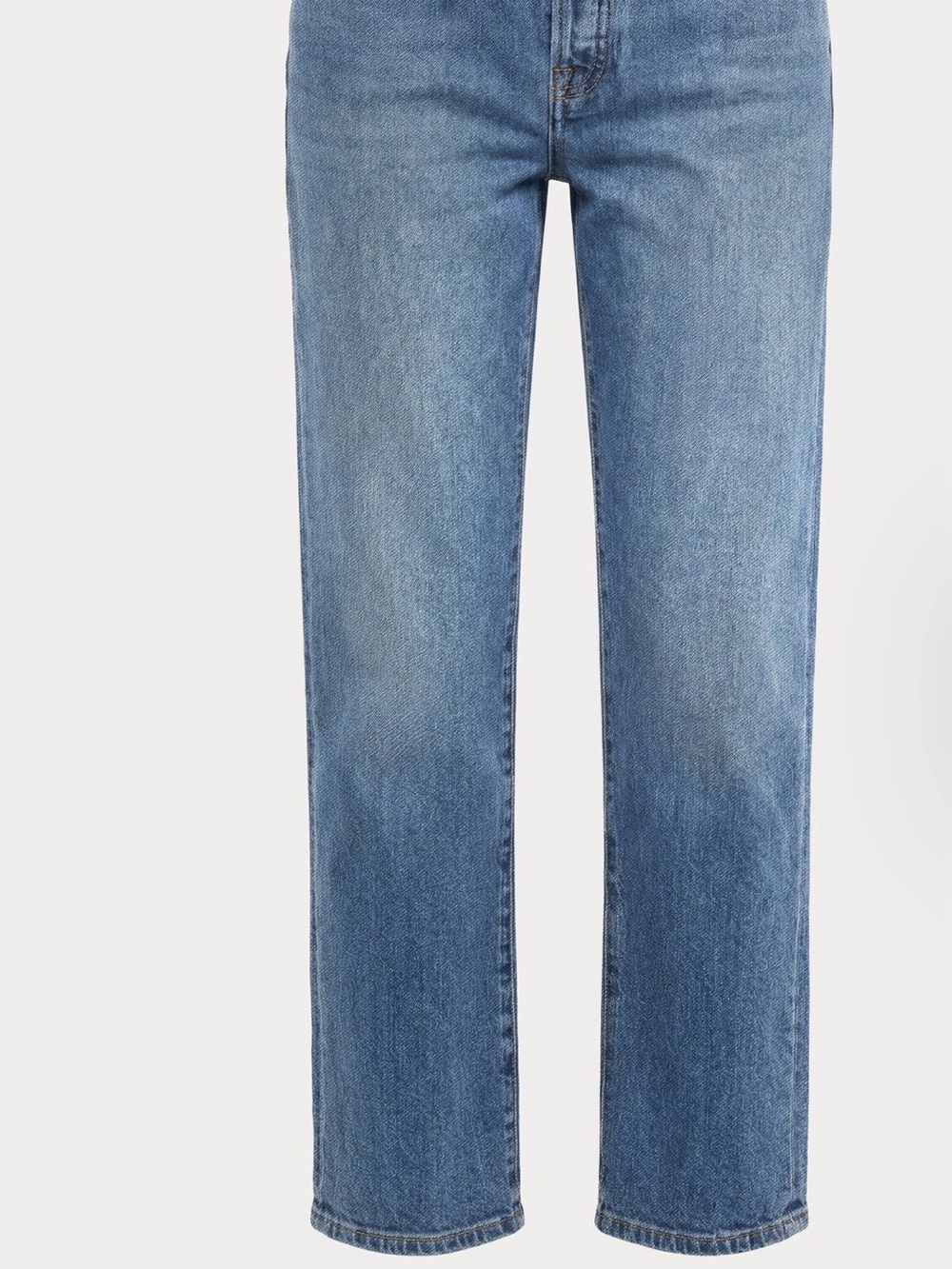 Good American Mid Wash Straight Leg Jeans